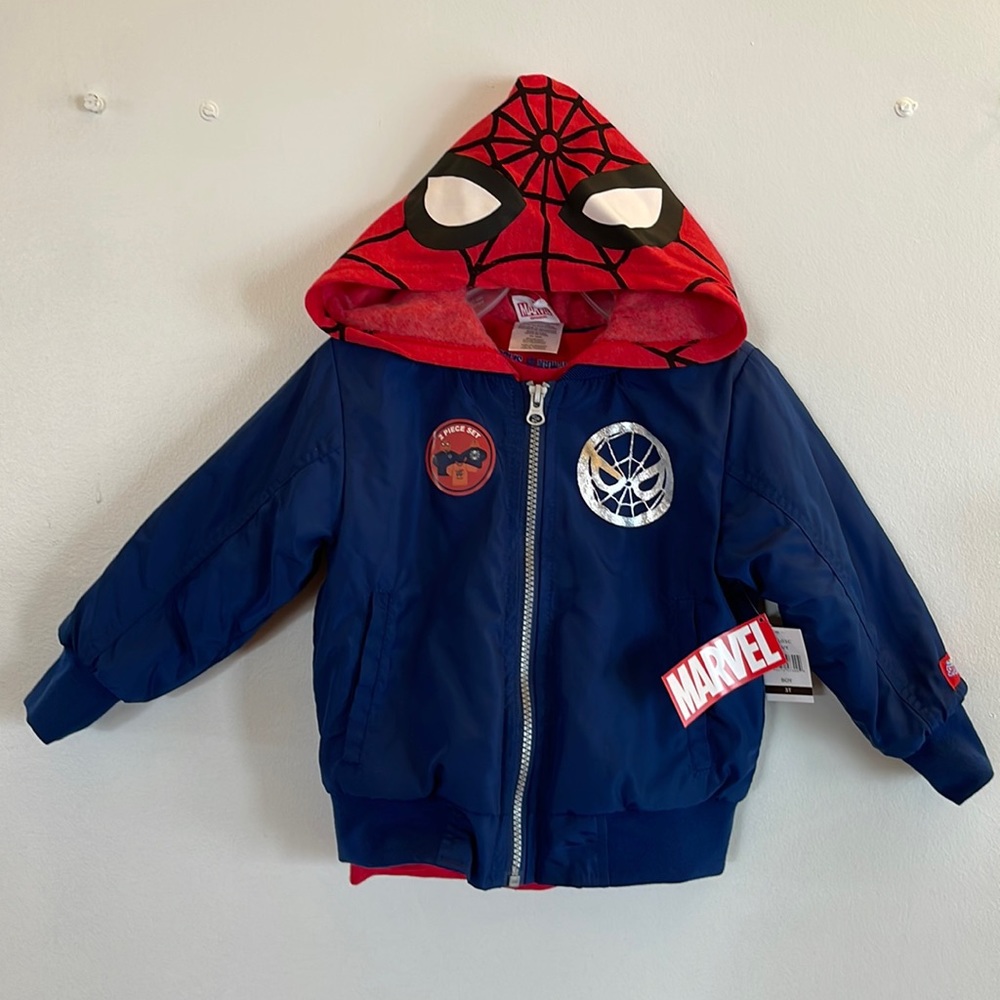 2 piece Spider-Man bomber jacket and shirt